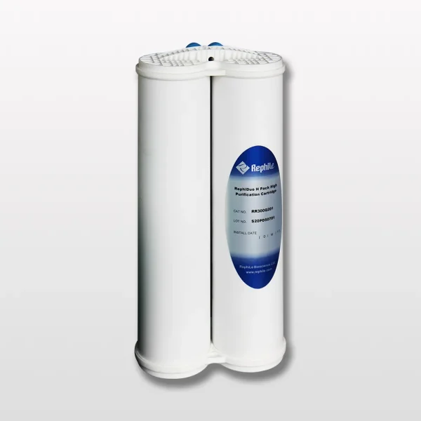 RephiDuo H Pack RR300Q201 paquete de alta purificación para sistemas de agua Direct-Pure y PURIST Pro elimina las impurezas iónicas del agua.